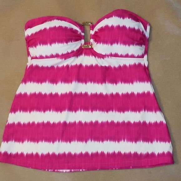 Lauren Ralph Tie‎ Dye Tankini Swimsuit Pink White 8 - Picture 1 of 9